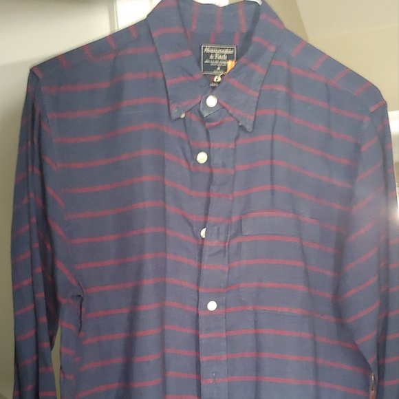 Abercrombie  Mens Size Medium Navy/Red Horizontal Stripe 100%… - Picture 1 of 5